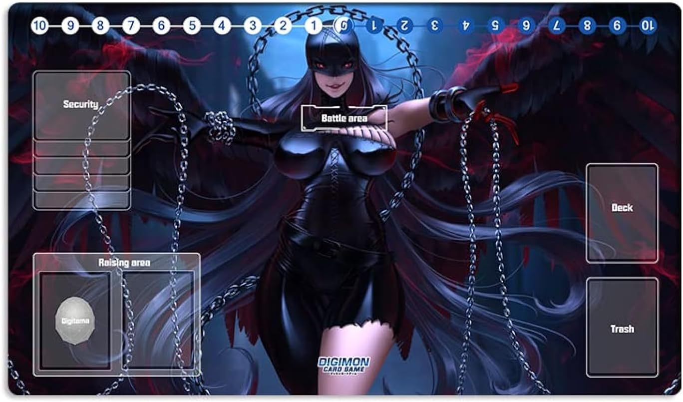 New DTCG Duel Playmat Digimon Diaboromon Trading Card Game TCG CCG Mat Pad + Free Bag (ZD002-528-K)