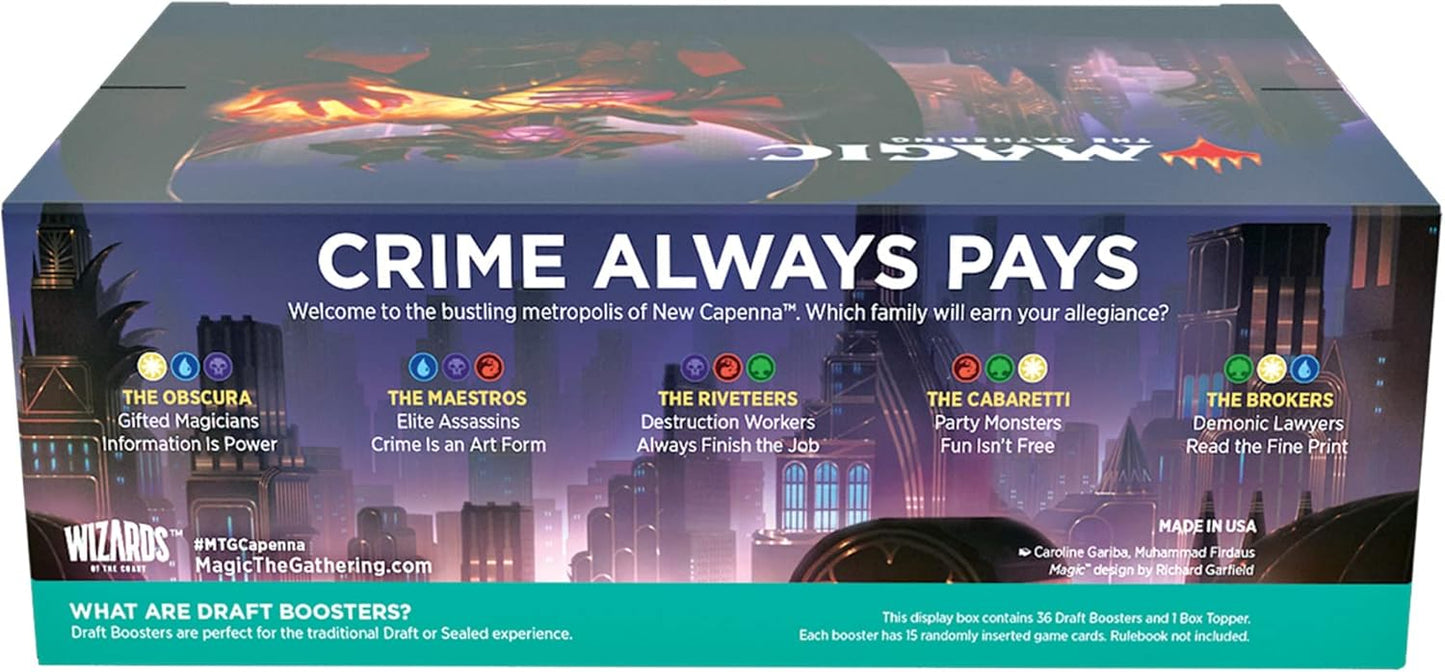 Magic: The Gathering Streets of New Capenna Draft Booster Box | 36 Packs + 1 Box Topper (541 Magic Cards)