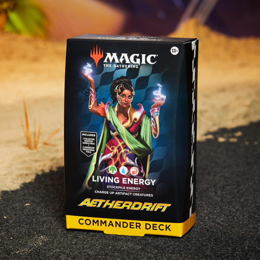 Magic The Gathering Aetherdrift Commander Deck - Living Energy (100-Card Deck, 2-Card Collector Booster Sample Pack + Accessories)