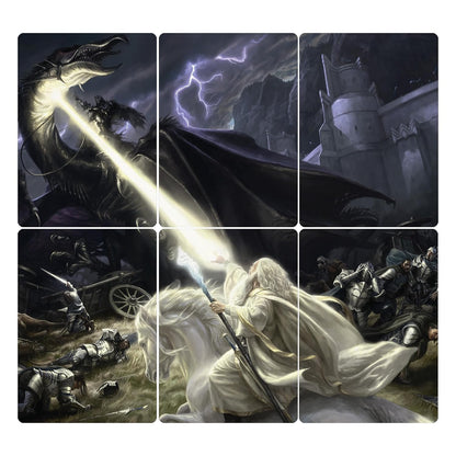 Magic: The Gathering The Lord of The Rings: Tales of Middle-Earth Scene Box - Gandalf in Pelennor Fields (6 Scene Cards, 6 Art Cards, 3 Set Boosters + Display Easel)