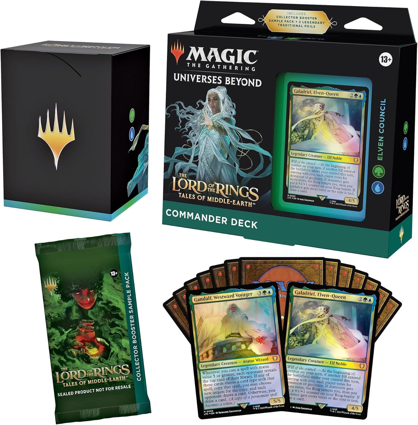 Magic: The Gathering The Lord of The Rings: Tales of Middle-Earth Commander Deck 3 + Collector Booster Sample Pack
