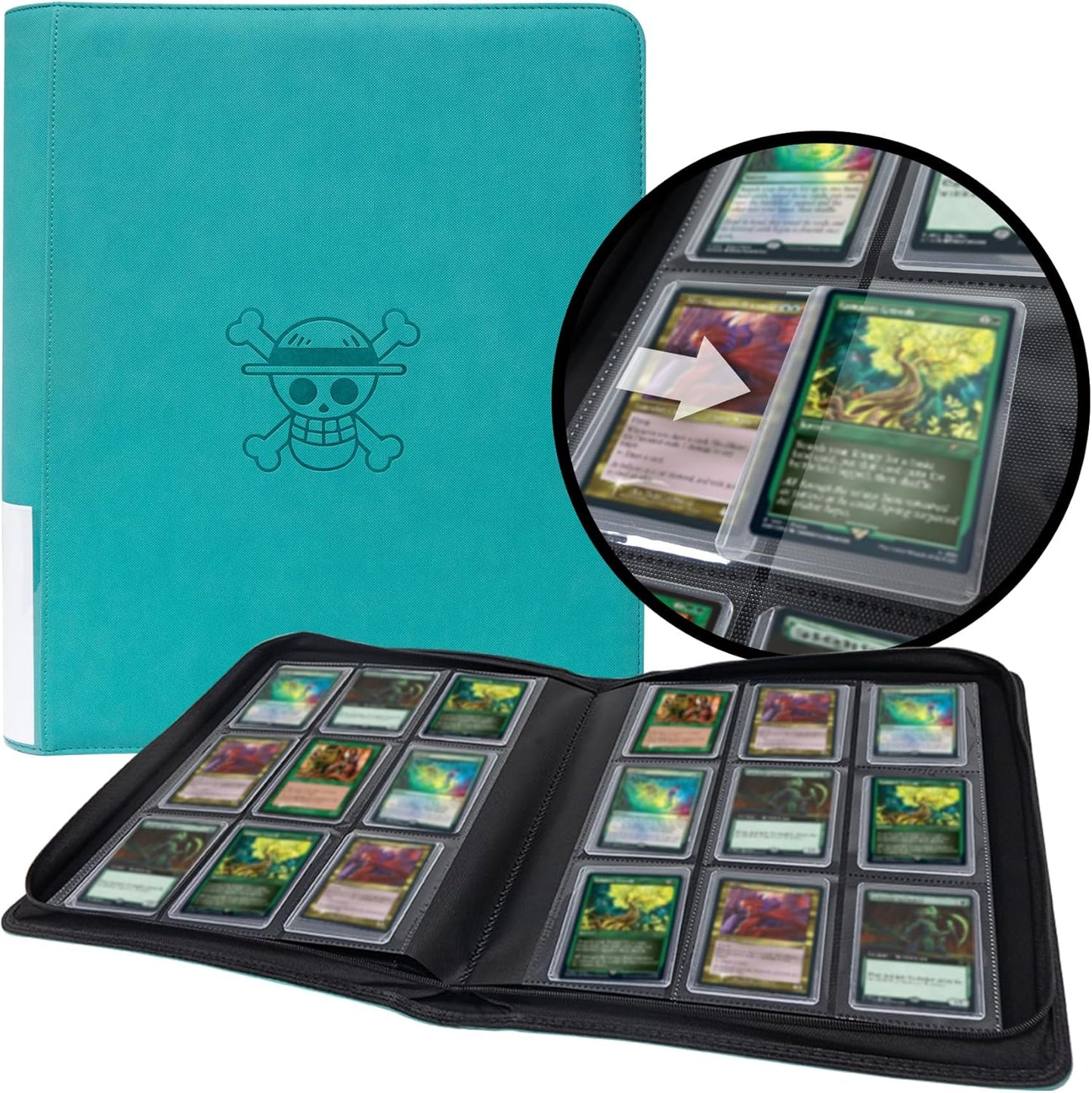 Toploader Binder for Dragon Ball Cards,Holds 288 Toploaders,9-Pocket Ringless Double-Sided Pockets for Dragon Ball Cards,Waterproof Top Loader Card Storage for Anime Cards