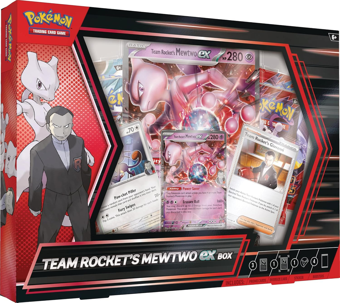 Pokemon TCG: Team Rocket’s Mewtwo ex Box - 4 Packs, Promos