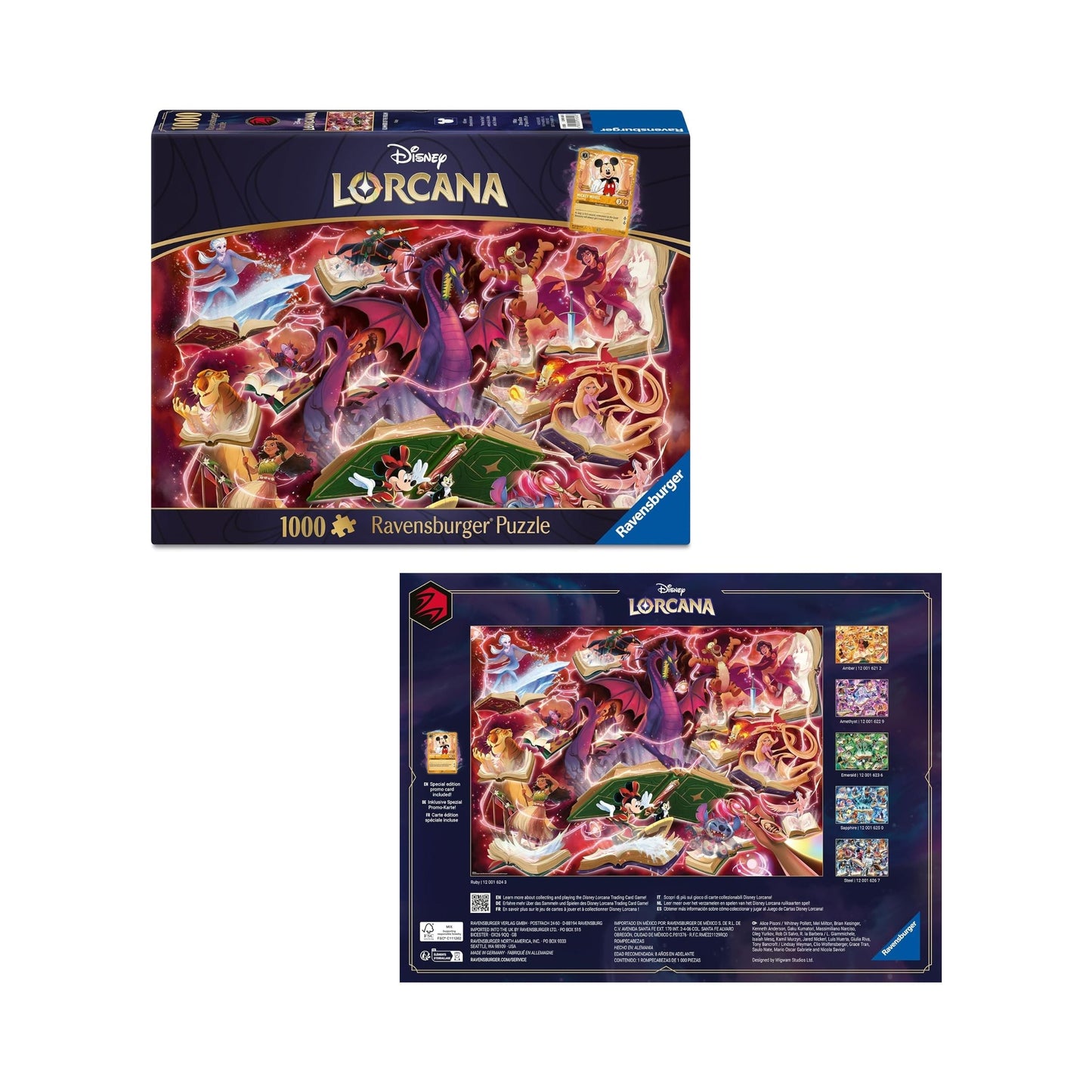 Disney Lorcana 1000 Pc Ravensburger Puzzle Glimmers of the Realm Ruby (PRE-SALE DECEMBER)