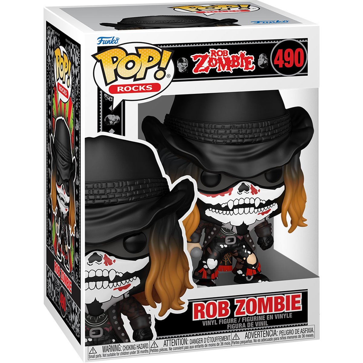 Rob Zombie #490 Funko Pop! Rocks Rob Zombie with Bandana - Approx. 3 3/4" Collectible Vinyl Figure Bundled with Display Box Protector Case - Estimated Arrival: Jan. 2026 (PRE-SALE)